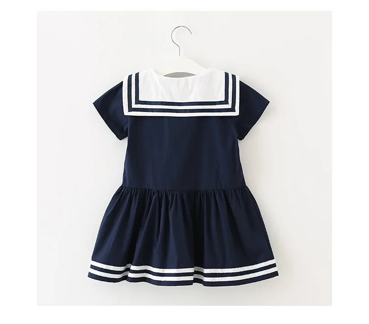 Summer Teen Girls Short Sleeves Cotton Dress Korean Kids Sailor Collar School Clothes Girls Preppy Style Children Clothing- HTB1pgkqPVXXXXauXXXXq6xXFXXXg