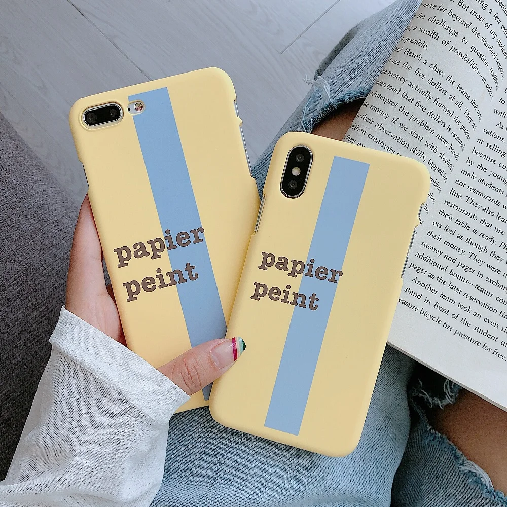 Простой литературный чехол для телефона iphone X XS MAX XR с английским словом Papier Peint