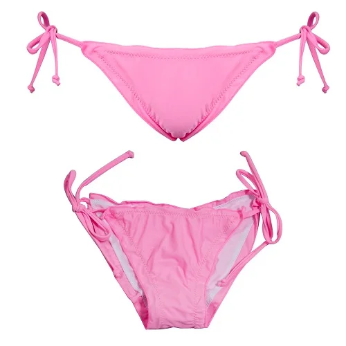 Горячие новые летние пикантные женские резинки для волос бразильский Ruched полу дно бикини Для женщин с завязками по бокам купальники модные пляжные дно - Цвет: Pink