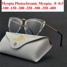 Мода г. cat Защита от солнца фотохромные близорукость очки Оптический для женщин студент закончил близорукость очки по назначению рамки NX