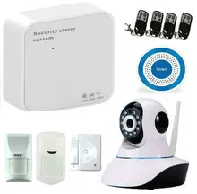 Sistema de alarma gsm ladrón del hogar de seguridad wifi inalámbrico pet motion sensor detector de cámara ip wifi control remoto android ios app