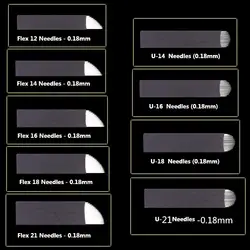 50 штук 0,18 мм черный 7/9/11/2/14/16/17/18 /21 Microblading иглы Tebori Microblading лезвия для ручной татуировки ручки