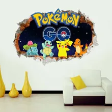 2016 New arrival Minecraft Pokemon Go Pokeball Cute pikachu Wall Stickers Kids Room Decal 3D removable Sticker Home Decoration