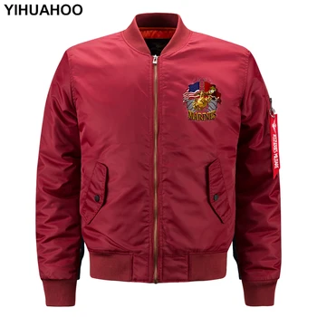 

YIHUAHOO 7XL 8XL Bomber Jacket Men Flight Army Pilot Letter Printed Winter Autumn Male Coat Air Force One Military Jacket Men