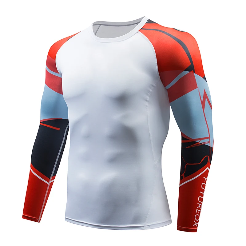 

New Men's Crossfit Compressed 3D Print Long Sleeve T-Shirt Fashion Men's Bodybuilding Skin MMA Rashgard T-Shirt Shirt