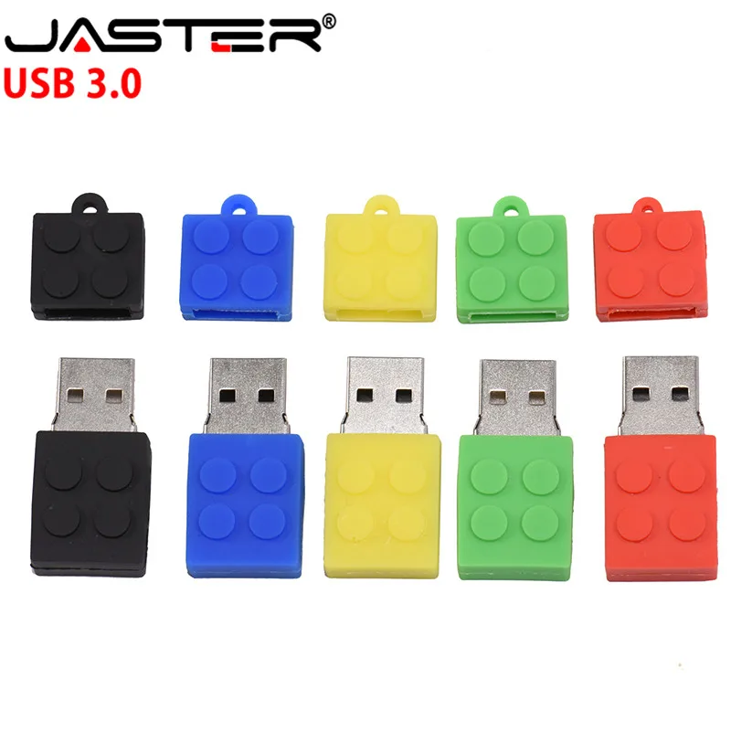 JASTER USB 3 0 милые строительные блоки флэш накопитель милый мультяшный Флешка 4 Гб 64