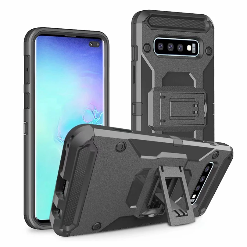 

For Samsung Galaxy S10 Plus / S10+ / S10Plus Case Robot Armor Shockproof Cover Belt Clip Heavy Duty Rubber TPU & Hard Shell Case