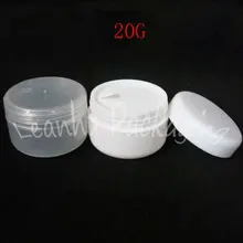 20 г Круглый крем в пластиковой баночке, 20CC белый/прозрачный крем в пластиковой баночке, пустой косметический контейнер, макияж суб-розлива