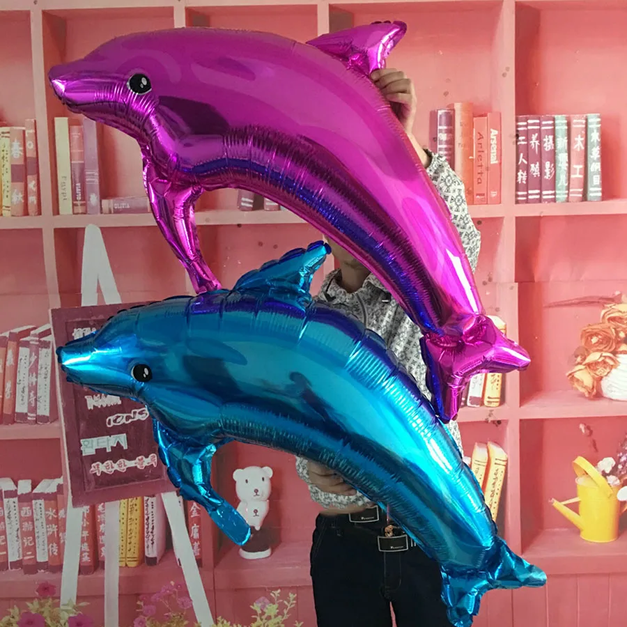 

Free Shipping 80cm big dolphin cartoon balloon animals, children's toys, balloons wholesale birthday party decorations