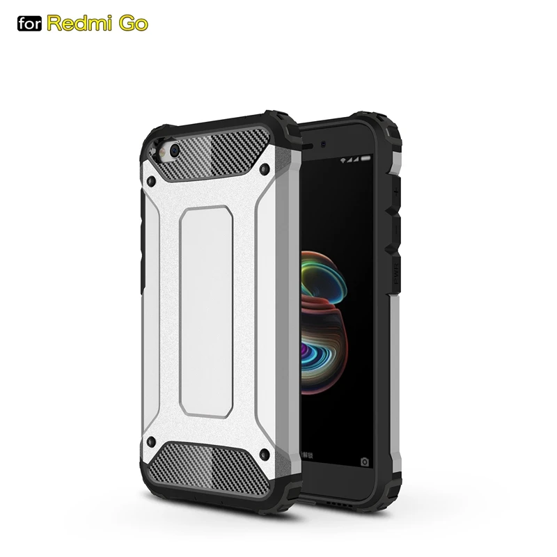 silver Противоударный защитный чехол Redmi GO для Xiaomi Redmi GO, силиконовый чехол-бампер из гибридного материала для Redmi GO, чехол для телефона Xiomi Redmi GO - Цвет: silver