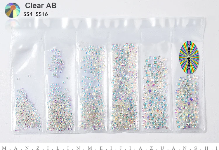 1 упаковка стеклянные стразы для ногтей разных размеров SS4-SS16 украшения для ногтей камни блестящие драгоценные камни аксессуары для маникюра 20 цветов