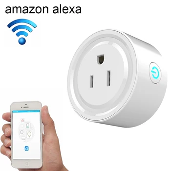

10A WiFi Mini US Plug & APP Remote Control Timing Smart Home Power Socket Works with Amazon Alexa & Google Home AC 100-240V