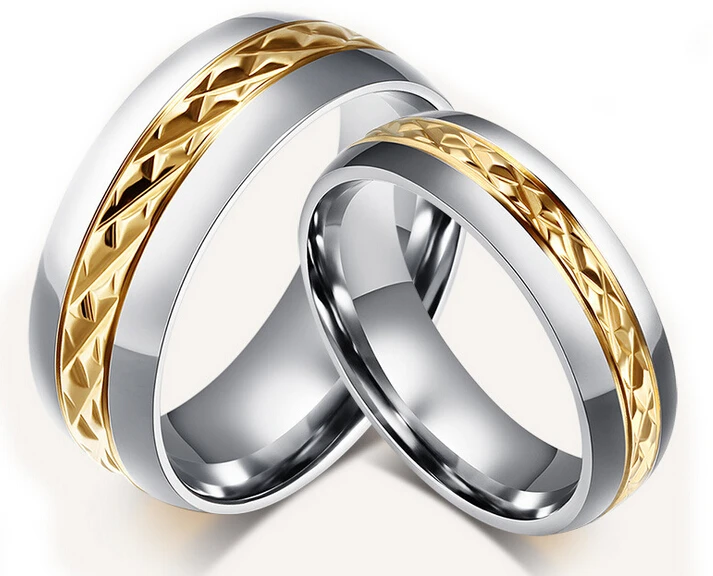 

Wholesale Professional personality Stainless steel lovers Women Men Couples Rings gift Size 6-12