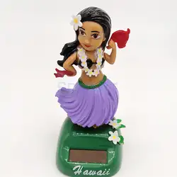 Новинка на солнечных батареях Гавайская девушка модель Танцы Свинг Рисунок кукла бобинг Bobbleheads игрушки Гавайи Коллекционная машина
