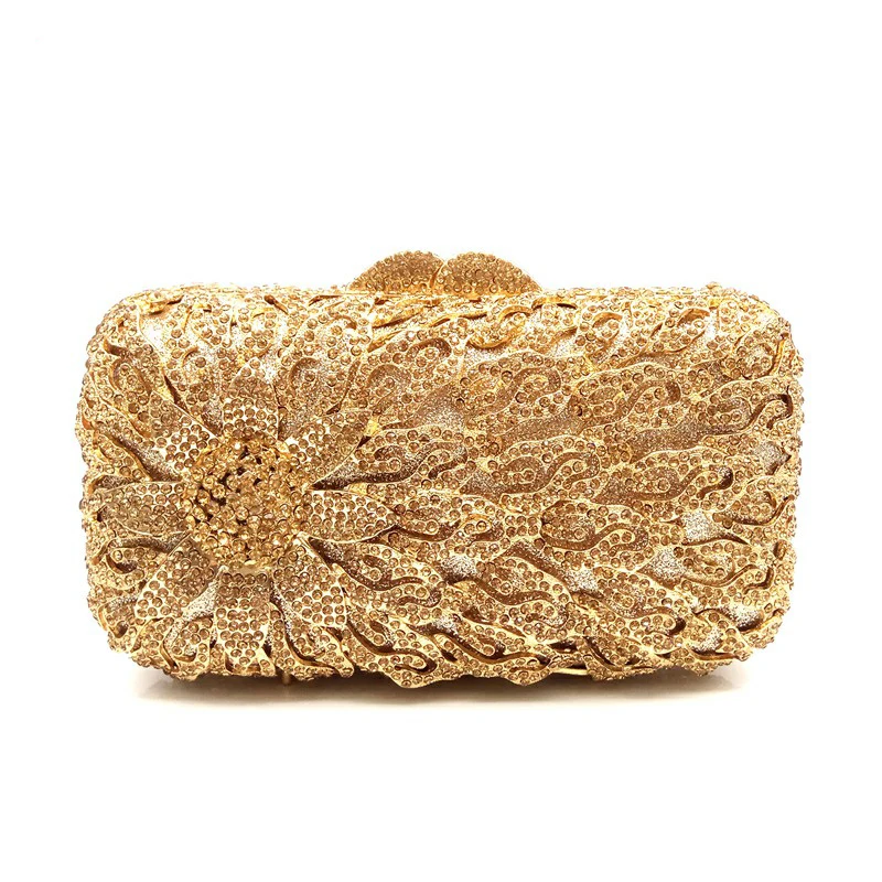 

Элегантная женская вечерняя сумочка со стразами, Роскошный кошелек-клатч, Дамские кошельки с подсолнухами и кристаллами, свадебные вечерние кошельки