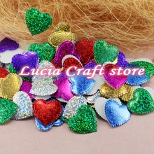 Lucia Crafts 26*27 мм случайные смешанные цвета в форме сердца нетканые материалы для украшения дома 50 шт./партия B0534