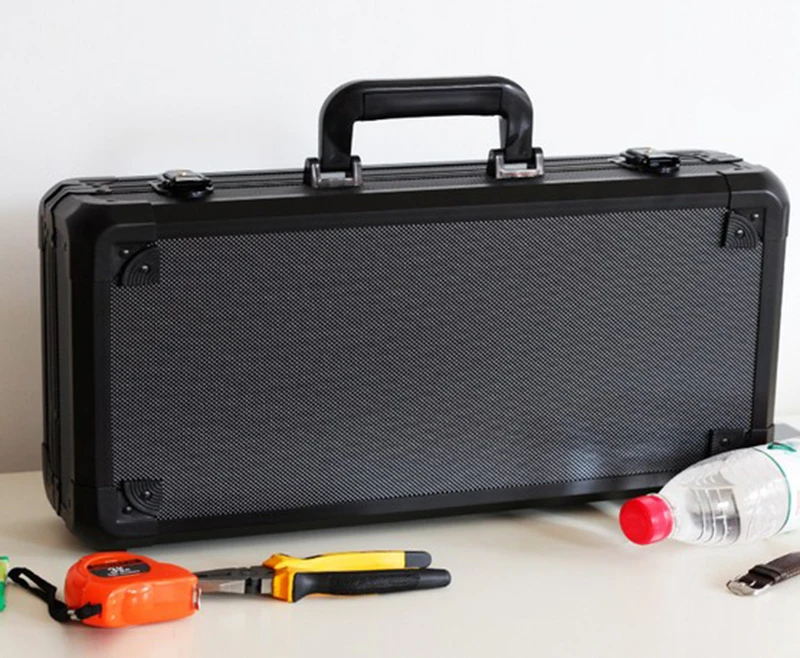 Aluminum Tool case suitcase toolbox File box Impact resistant safety case equipment camera case with pre-cut foam lining