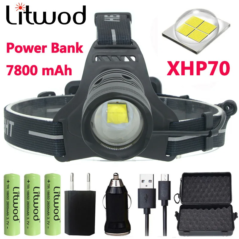 

Z20 Litwod 2808 XHP70 high power Led headlamp 32000lum powerful Headlight head lamp flashlight torch Head light