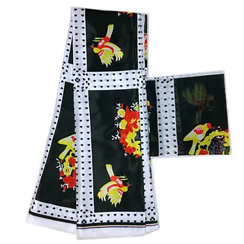 

Imitated Silk wax black and white silk chiffon fabric african fabric ankara african wax prints fabric 4+2yards