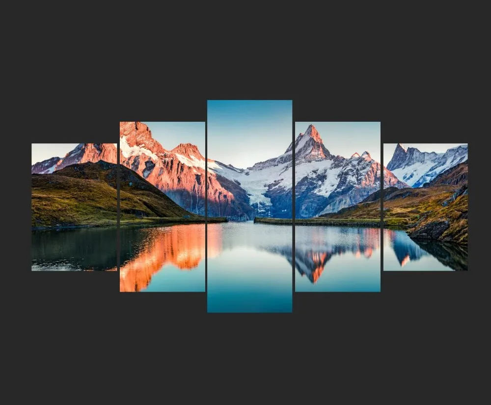 5 piece canvas wall art Yosemite Valley Canvas Print Painting Framed