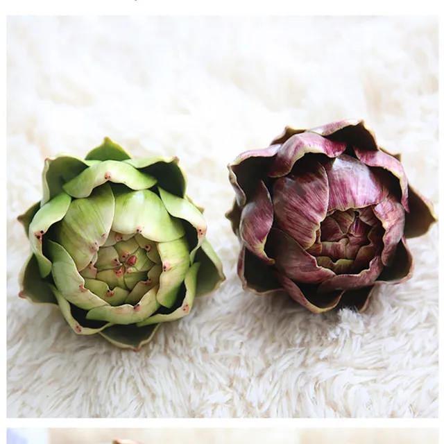 Artichoke Artificial Succulents Plastic Flower Pineapple Head Home