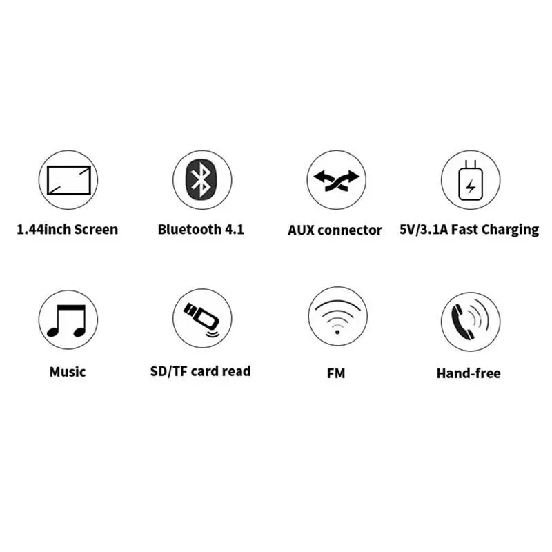 Беспроводной 1,44 дюймовый музыкальный плеер с Bluetooth и двумя usb-портами, поддержка AUX IN, TF карта, usb-накопитель, FM, для диагностики напряжения автомобиля