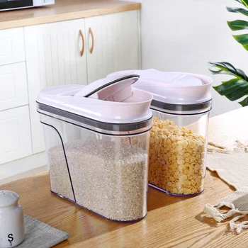 

1pcs Sealed cans grain storage tank plastic kitchen large dry goods storage box food storage jar wx10181351