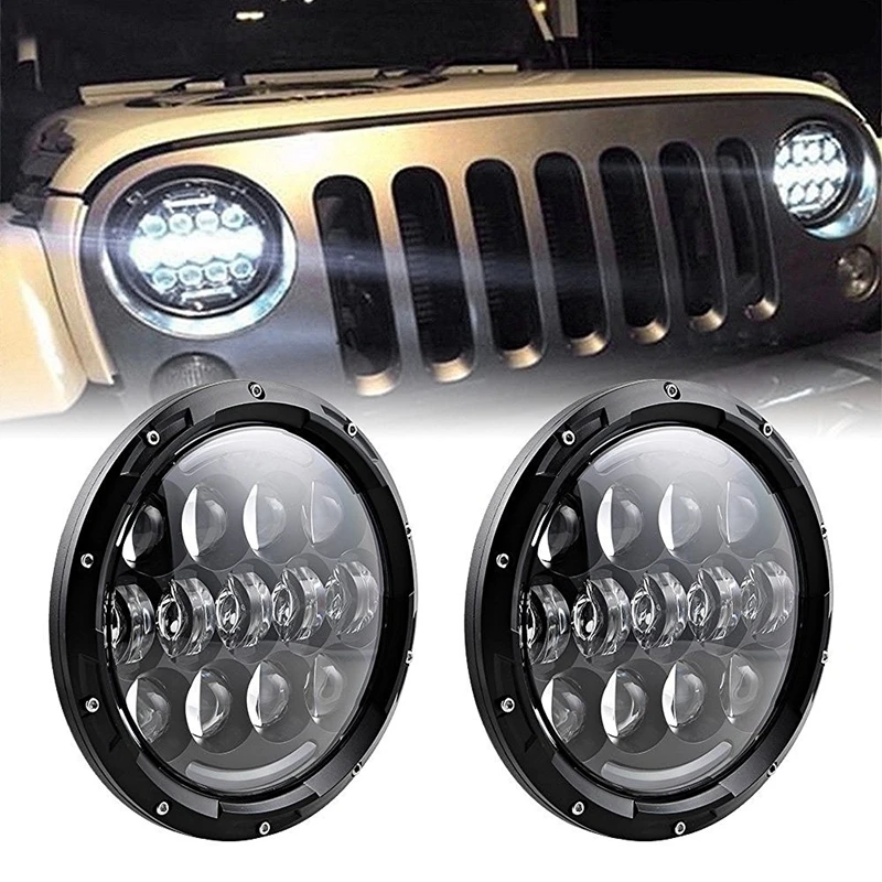 Wrangler Headlights 7 Inch Round LED Headlight Conversion Kit DRL Light