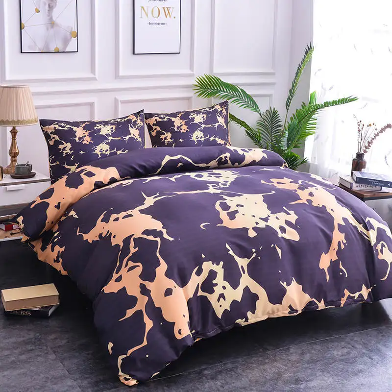 

ZEIMON Nordic Black Geometric Polyester Bedding Set Brief Style 2/3PCS Bedspread Queen Size Home Textiles 3D Printing Bedclothes