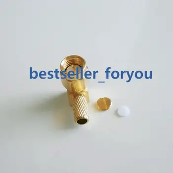 

10Pcs SMA male plug right angle crimp for RG58 LMR195 RG400 RG142 RF Connector
