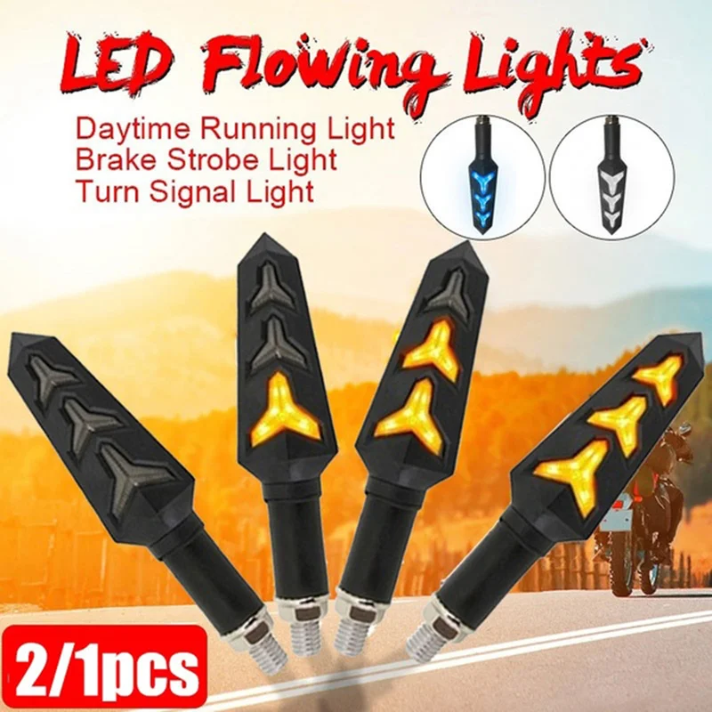 

Motorcycle LED Turn Signals Lamp Flowing Water Blinker Flashing Lights Bendable Motorcycle Tail Flasher Indicator Accessories