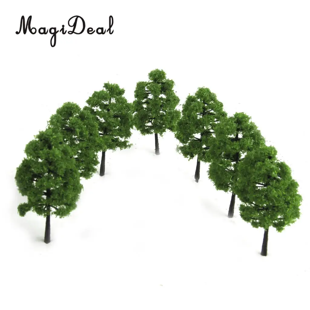20Pcs/Pack 1:100 Scale Plastic Model Trees Train Railroad Railway Street Garden Park Scenery Layout Dark Green