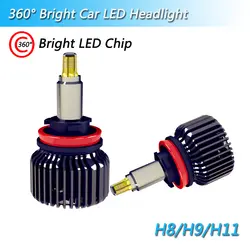 12 V 6000 K 3D диод свет лампы для автомобилей 9012 Led HIR2 360 освещения H7 лампы H9 H11 для авто 9005/HB3 9006/HB4 Turbo Вентилятор светодиодные фары