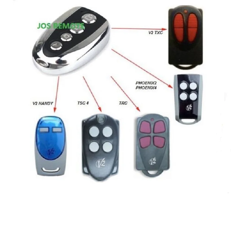 

V2 gate garage remote transmitter V2 TXC2, TXC4 ,PHOX 2, PHOX 4 Rolling code Command garage 433mhz key fob V2 gate control