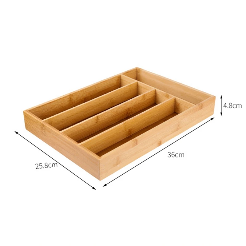 Practical Kitchen Cutlery Storage Box Expandable Cutlery Tray Bamboo Drawer Organizer Kitchen Accessories