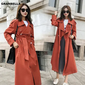 

Spring Autumn thin long trench coat with belt Korean BF style Chic Loose Windbreaker Female Cloak 2020 New Overcoat