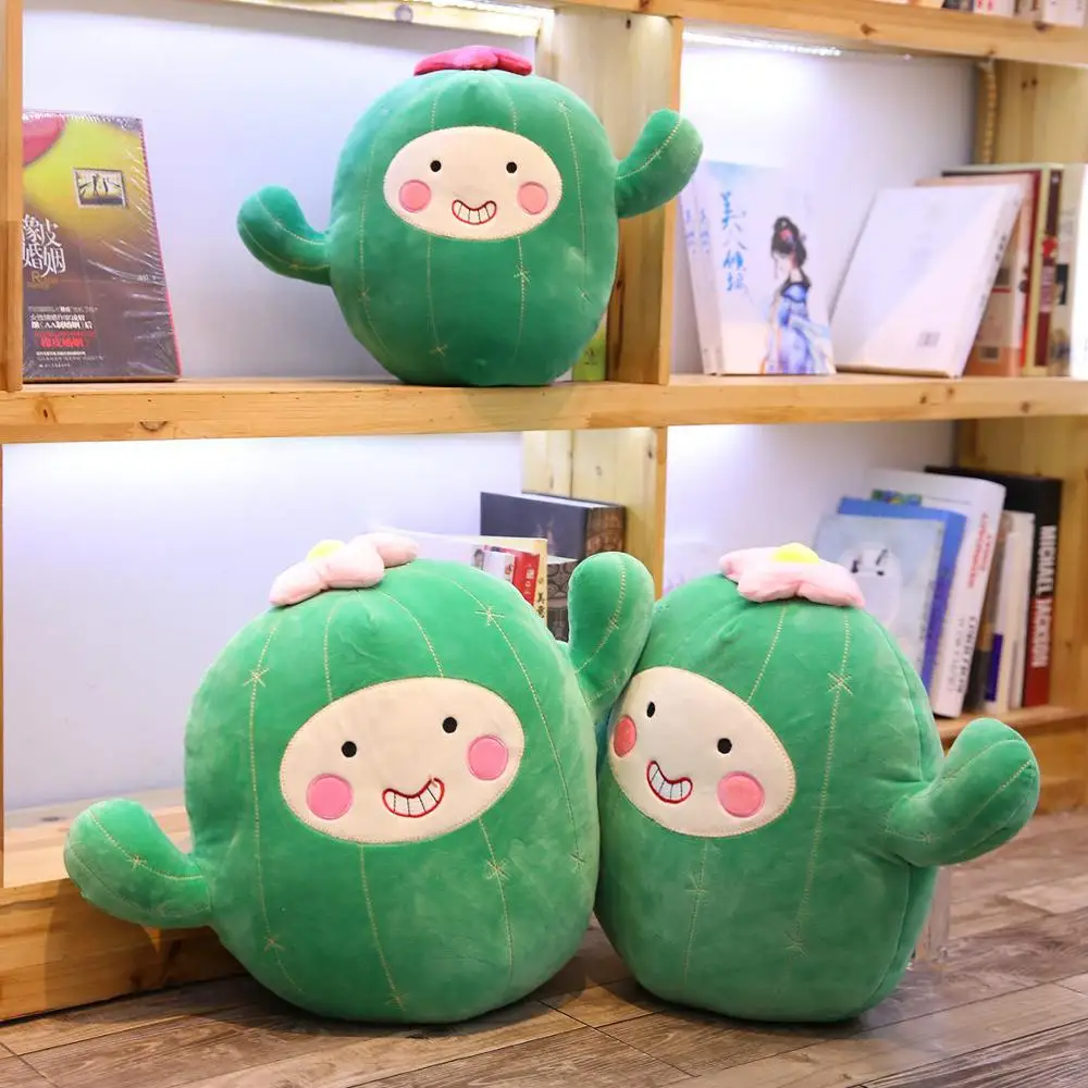

Happy Cactus Plush Plant Green Color Figured with Hands Standing Shy Tree Props Cushion Decor Family Gift 30/40/50cm