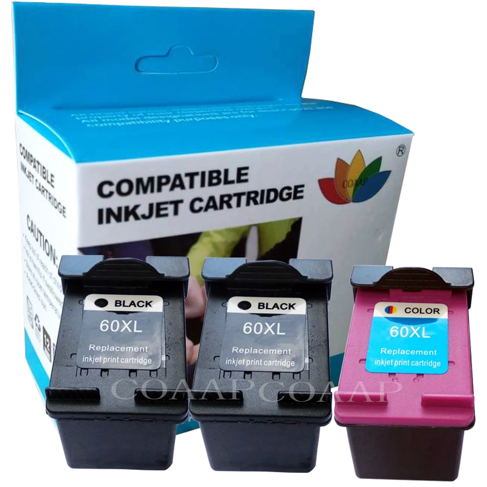 

COAAP Refilled HP60 XL Ink Cartridge Replacement for hp 60 CH641WN CH644WN for hp PhotoSmart C4640 C4650 C4680 / Deskjet D2500