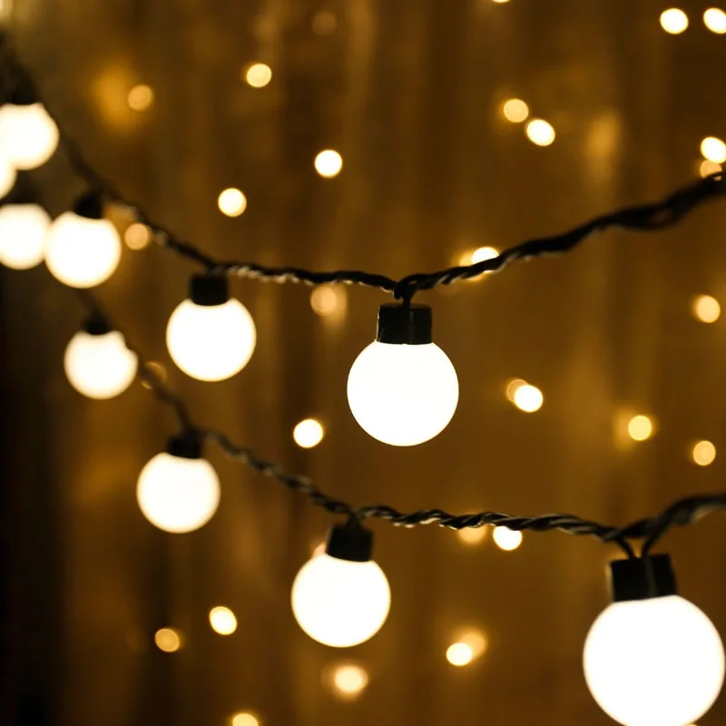5 м 20 светодиодный s Рождественский светодиодный сферические светящиеся гирлянды 5 см сферические светильники Свадебная вечеринка внутренний дворик заднего двора потолочные светильники для дома и улицы украшения сада
