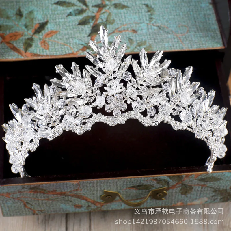

Crown Crystal Beaded headband Baroque bride wedding headdress high-end hair ornaments