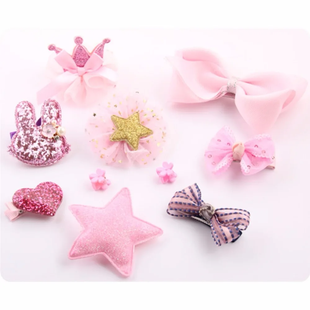 10 Pcs/Set Baby Girl Hair Accessories Lovely Hairpin Jewelry Birthday