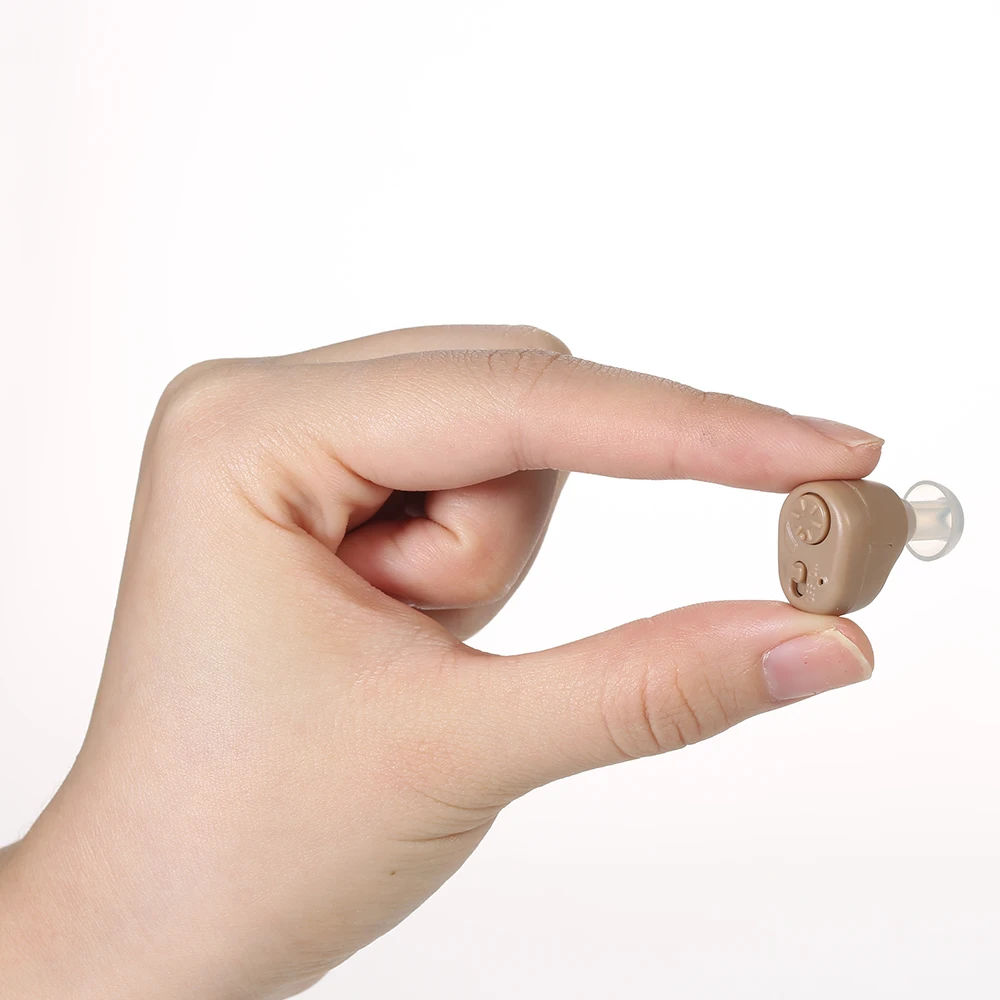 

AXON Portable Mini Ear Hearing Aid Adjustable Tone Audiphones Small In The Ear Invisible Best Sound Amplifier 3 Size Earplugs