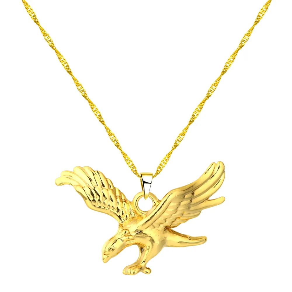 

CHENGXUN Eagle Necklace Statement Jewelry Sale Gold Color Hawk Animal Charm Pendant & Chain For Women Men Indian jewelry Gift