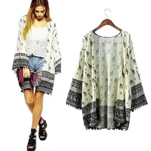 Женский кардиган с рисунком жирафа, блузка, топы, Пляжная накидка, вязаные купальные костюмы бикини с кисточками