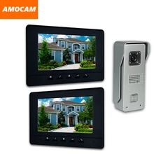 7 Inch video Door Phone intercom Doorbell System Aluminium alloy night vision camera Video Intercom doorphone 2PCS LCD Monitor