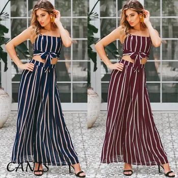 

New Summer Women Outfits Set Sexy Women Crop Top Pants Two Pieces Tank and Long Baggy Pants Clubwear