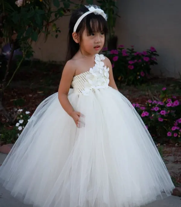 Длинное платье-пачка с фиолетовыми цветами для маленьких девочек; детское платье из тюля на бретельках «кроше»; бальное платье с повязкой на голову; детское платье-пачка для свадебной вечеринки - Цвет: 3