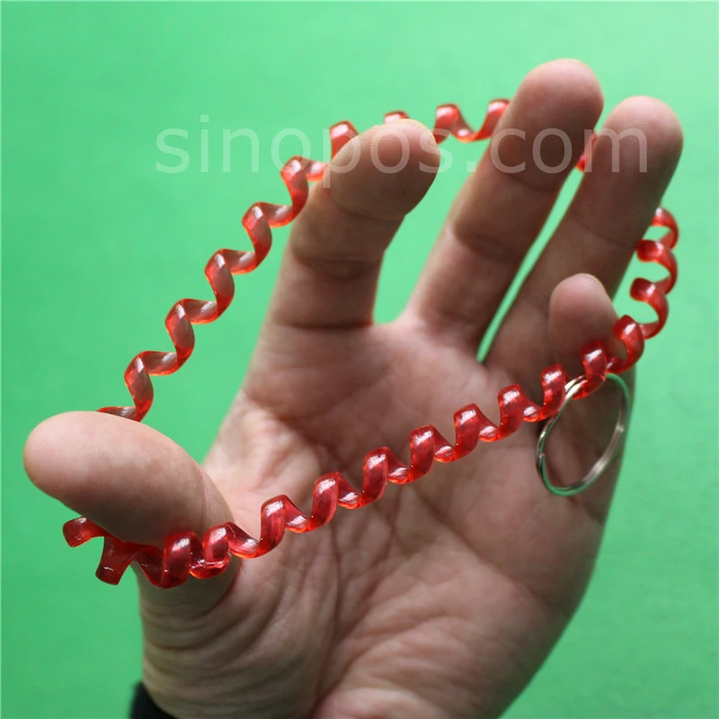 Plastic Wrist Coil Key Ring, spiral spring keychain locker gym sauna swimming club stretchable bracelet keyring holder tag chain 4
