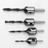 4pcs  3mm-6mm Wood Countersink Drill Set HCS 5 Flute Drill Bit Carpentry Reamer Woodworking Chamfer End Milling Wood Tool ► Photo 2/6