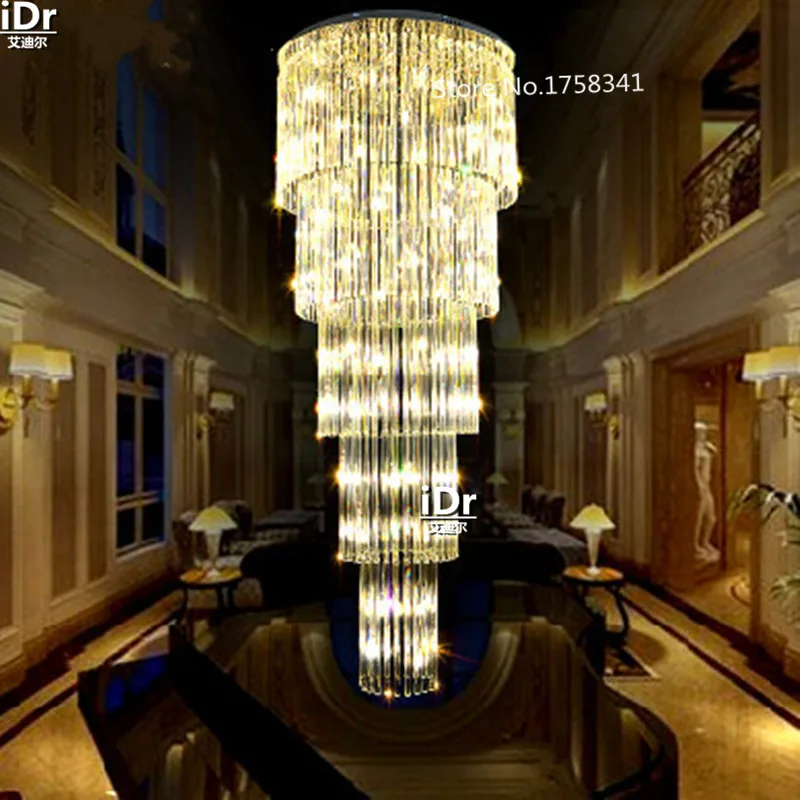 

Southeast Asia double staircase modern crystal chandelier lighting luxury villa living room stairs crystal lamp 90-260V